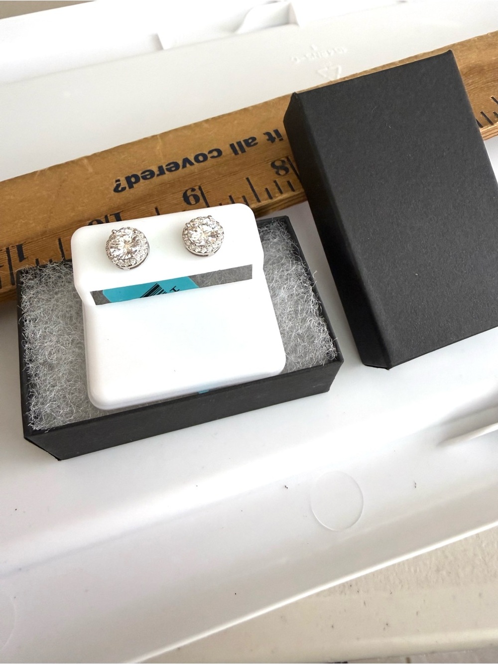 New Sterling Silver Stud Moissanite Diamond 1.83 ctw wsd earrings